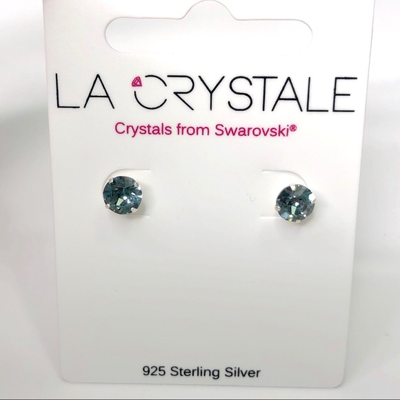 925 Sterling Silver Swarovski Crystal Earrings - Picture 4 of 8